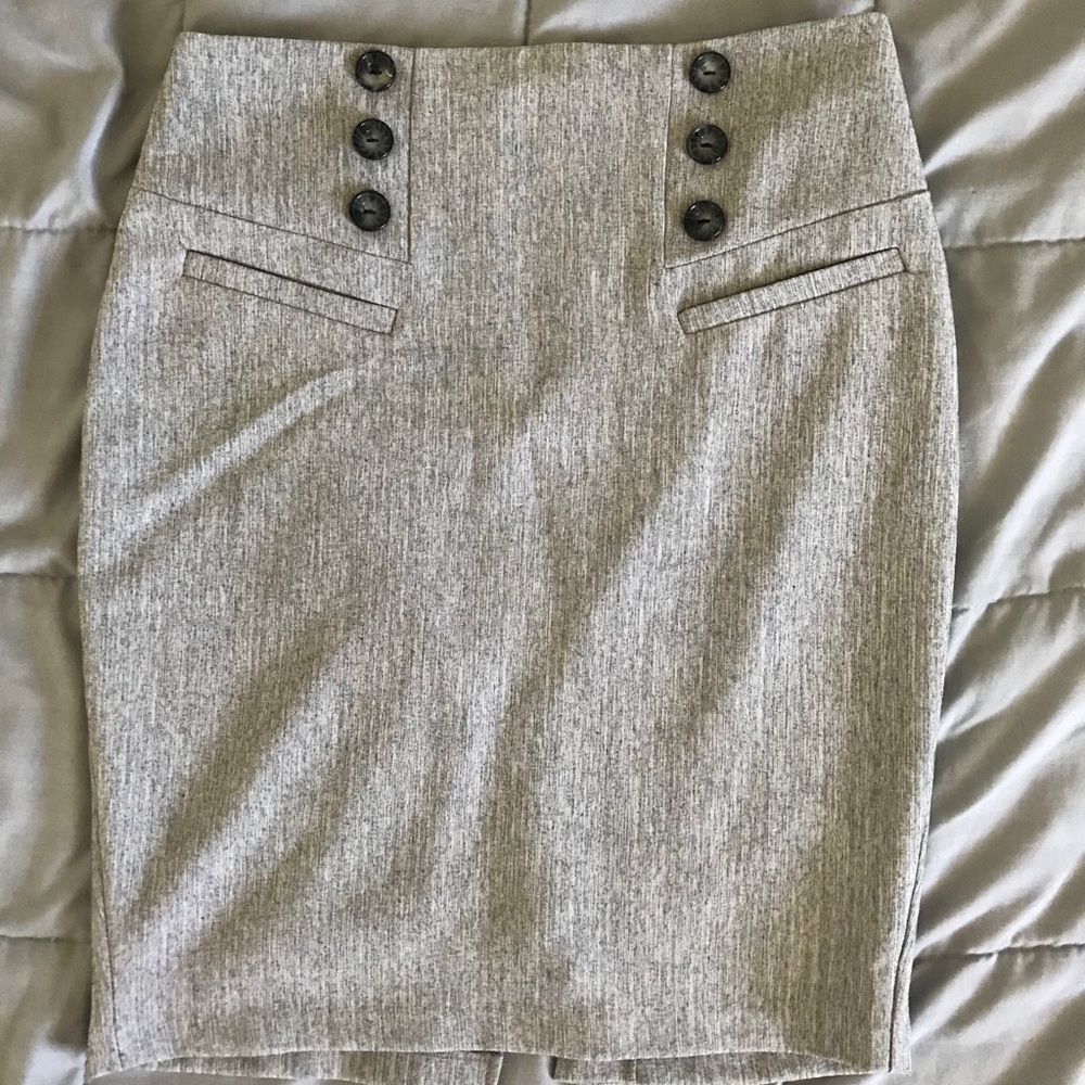 BCX Grey heathered pencil skirt